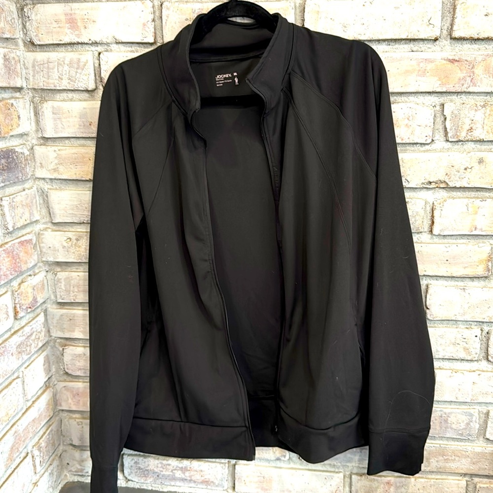 Jockey light weight zip up jacket. Black, size XXL